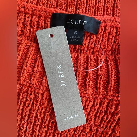 J.Crew Shirt Womens Small Orange Chunky Knit Cotton Pullover Sz Small NWT - Picture 8 of 8